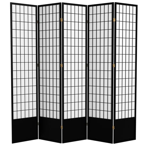 7 ft. Tall Window Pane Shoji Screen Room Divider, 3 Panels T5246