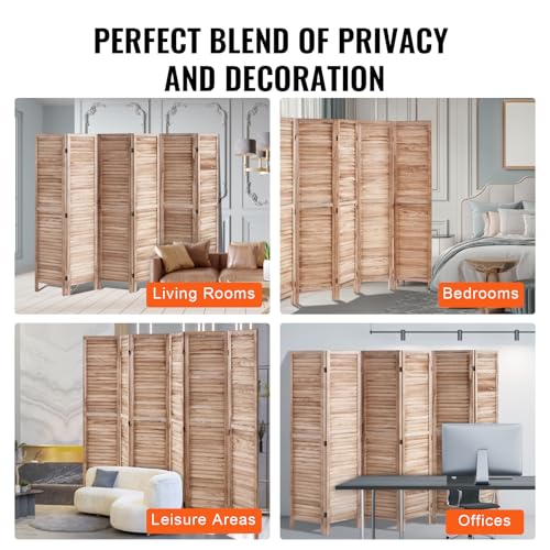 Wood Room Divider, 4 Panel Folding Privacy Screen, 66.9 Inches Tall, Indoor Wooden Partition A907