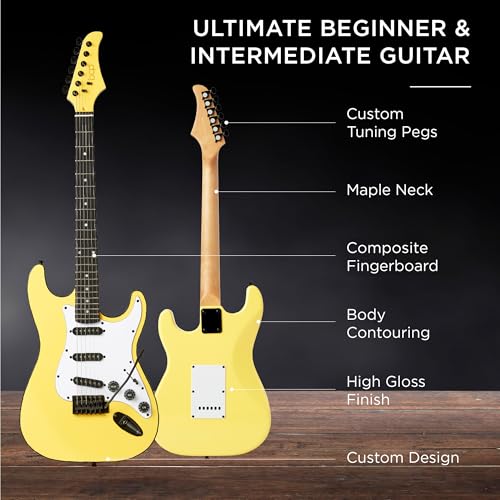 Beginner Electric Guitar Starter Kit with Case, Amp, and Accessories G63095