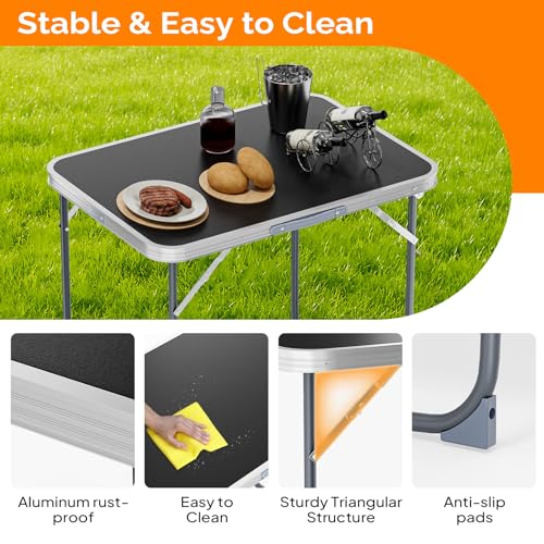 3ft Aluminum Folding Camping Table with Carrying Handle L179408