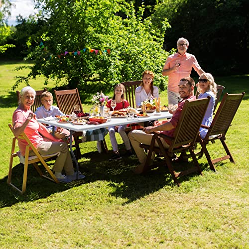Portable 4 Foot Plastic Folding Table, Indoor Outdoor Heavy Duty, White R80992