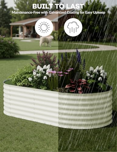 Galvanized Raised Garden Bed for Vegetables, Flowers, Outdoor D165