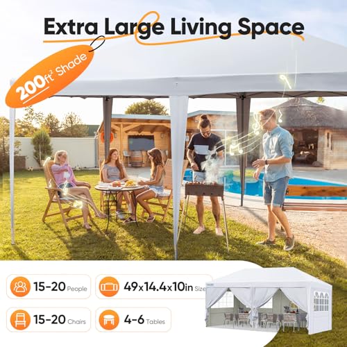 Pop up Canopy Tent 10x20ft Waterproof with Roller Bag O882