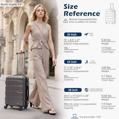 PC+ABS Spinner Suitcase with TSA Lock, 20in Carry-On Q530