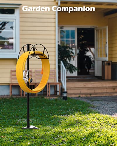 Metal Garden Hose Holder Stake, Freestanding Heavy Duty Water Hose Stand J300410