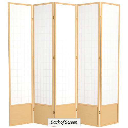 7 ft. Tall Window Pane Shoji Screen Room Divider, 3 Panels T5246