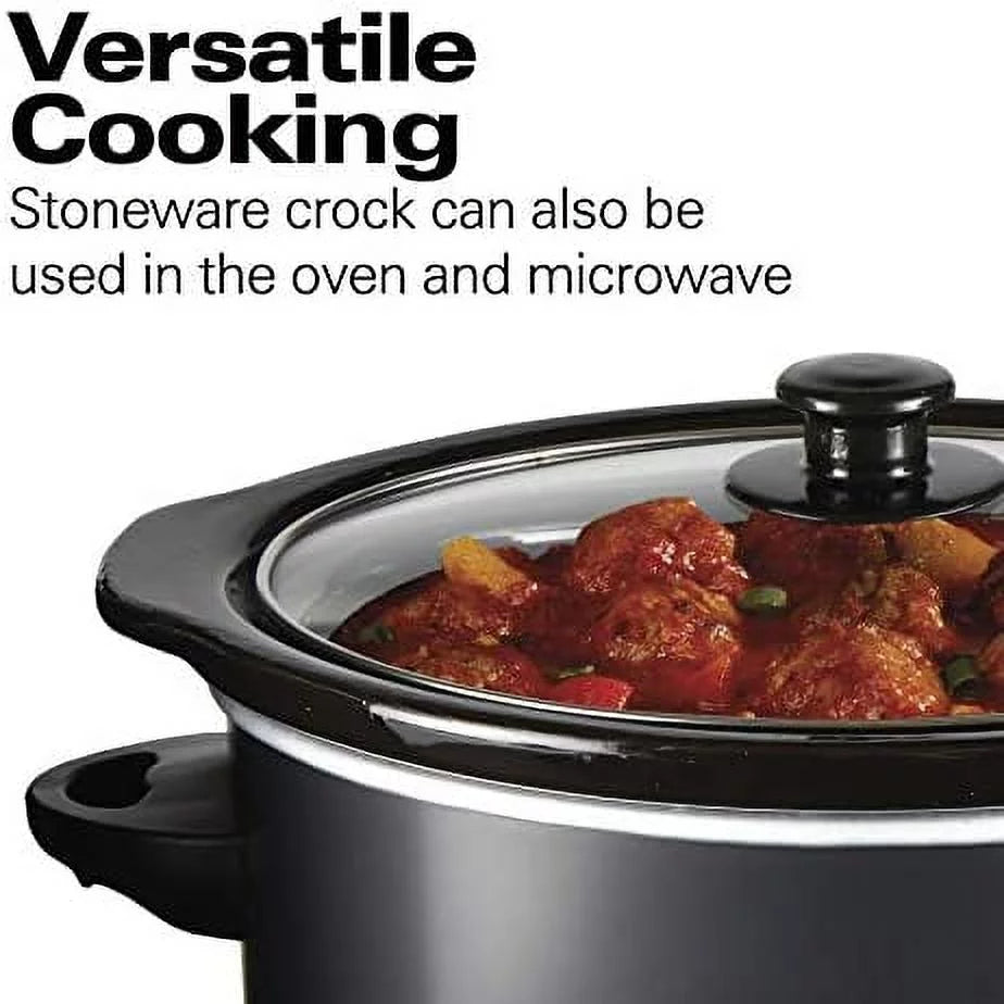 3-Quart Slow Cooker with Dishwasher-Safe Crock and Lid, Matte Black E9684