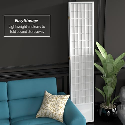7 ft. Tall Window Pane Shoji Screen Room Divider, 3 Panels T5246
