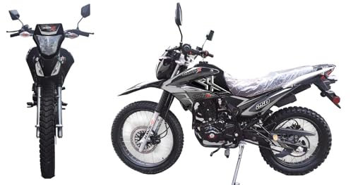 Enduro 250cc Motorcycle Dual Sports Dirtbike, 5 Speed, Black O81462