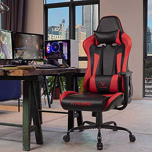 Gaming Chair High Back Ergonomic Racing Desk with Lumbar Support and Headrest, Purple Y569