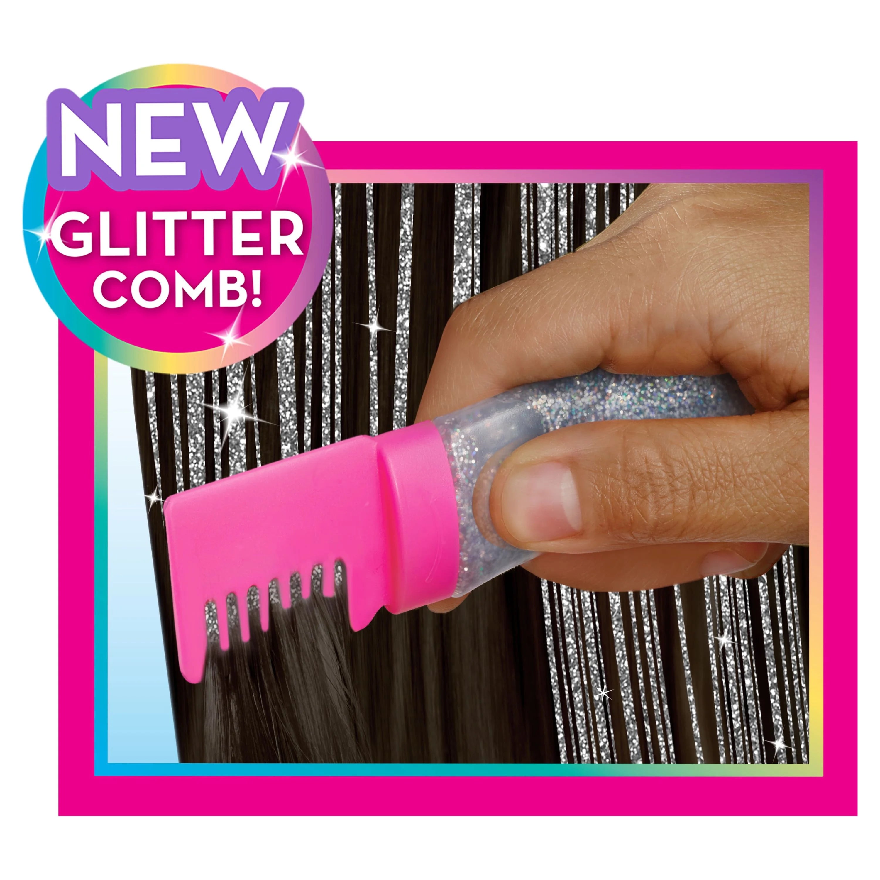 Glitter and Go Styling Head with Black Hair, Kids Toy for Ages 5 Up E551