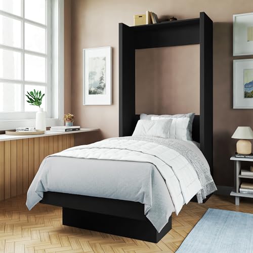 Full Murphy Wall Bed in White with Shelf O67975
