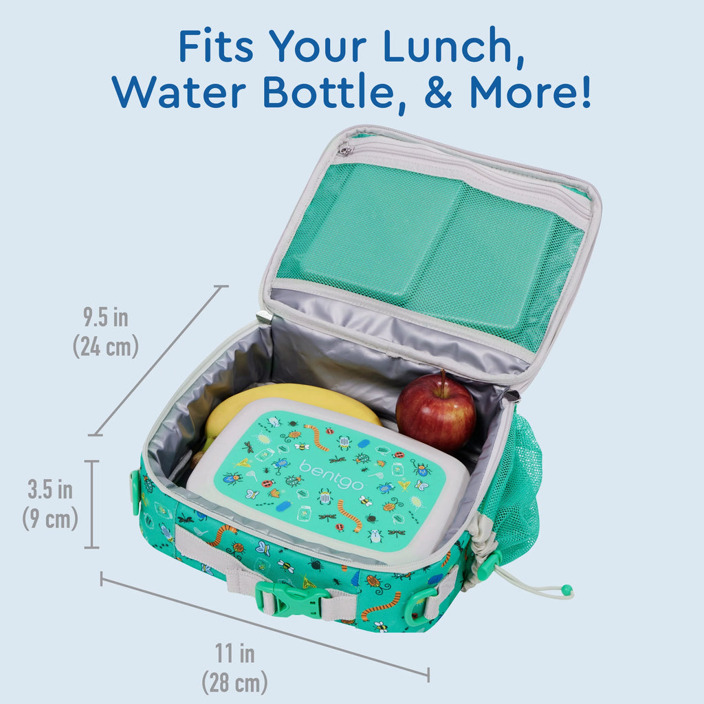 Kids Lunch Bag - Double Insulated, Water-Resistant, Zippered Pockets, Water Bottle Holder N1899
