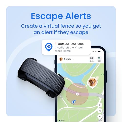 GPS Dog Tracker with Virtual Fence and Vital Signs Monitoring M60164