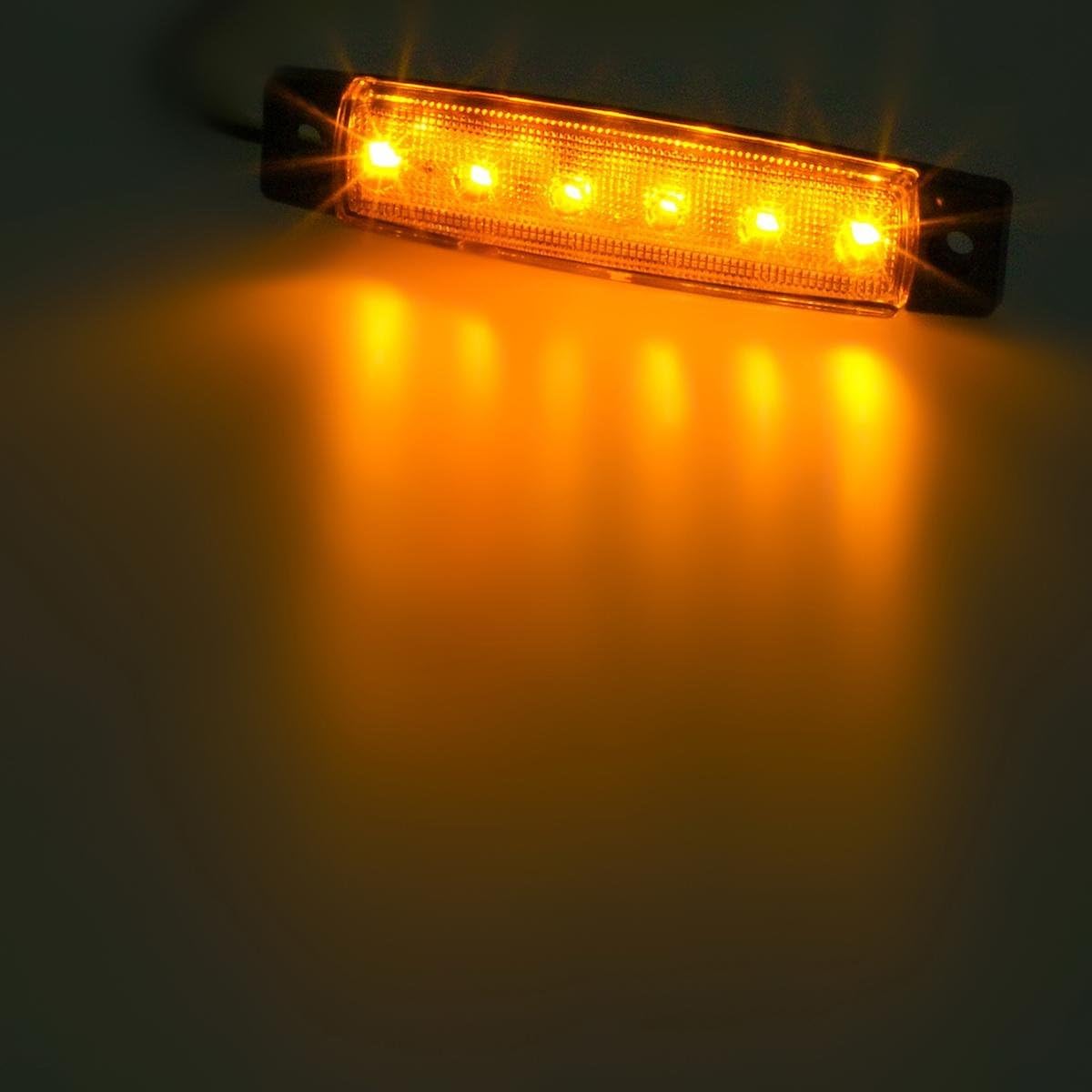 20Pcs Thin 3.8" 6 LED Amber Clearance Lights for Trucks Trailers J3891