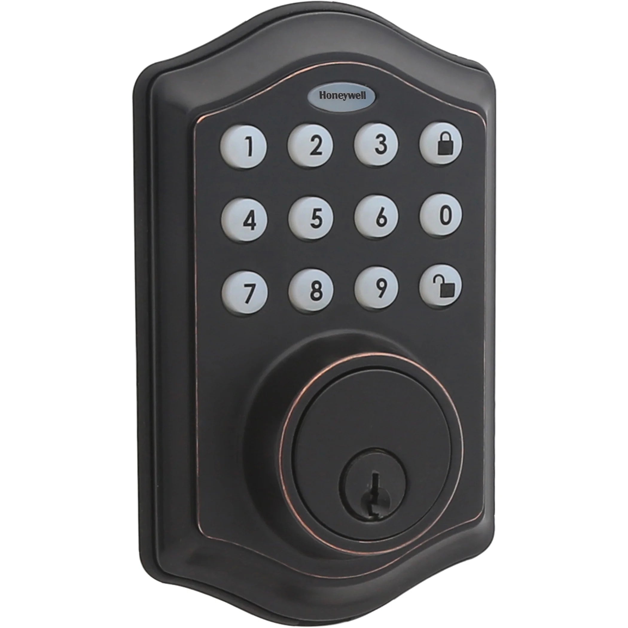 Electronic Entry Deadbolt with Keypad, Oil Rubbed Bronze J7444