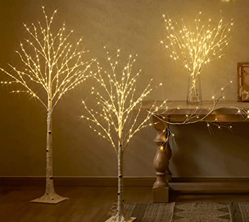 Birch Tree with 200 Fairy Lights for Indoor Outdoor Decor G513205