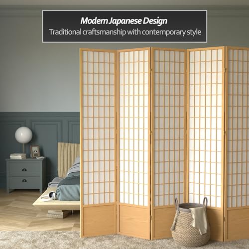 7 ft. Tall Window Pane Shoji Screen Room Divider, 3 Panels T5246