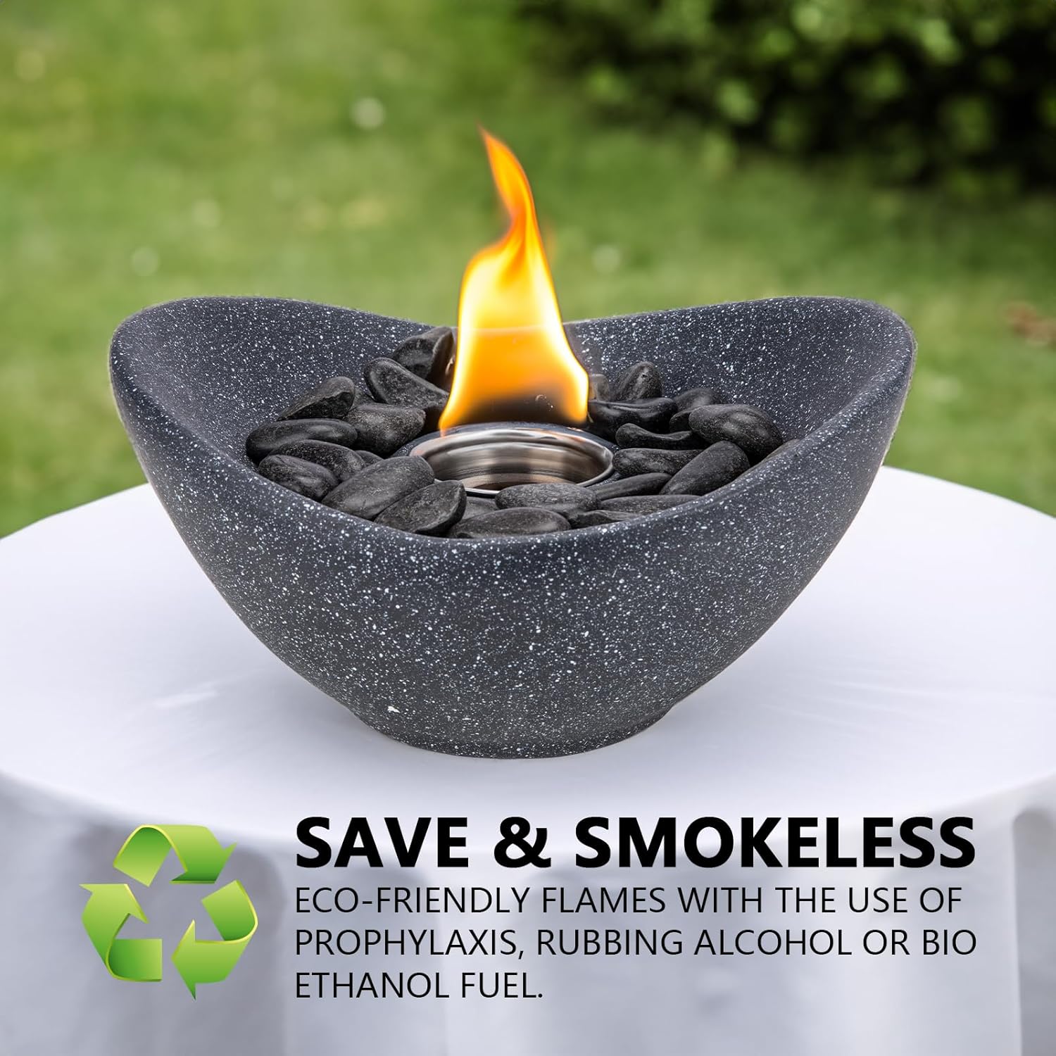 Tabletop Fire Pit, Multi-Fuel Portable Fireplace for Indoor and Outdoor Use X6325