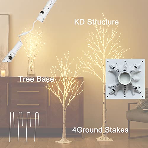 Birch Tree with 200 Fairy Lights for Indoor Outdoor Decor G513205