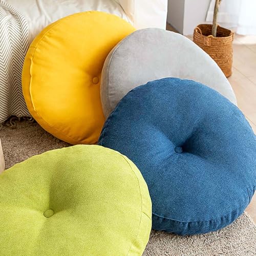 Meditation Floor Pillow Set of 2 Large Round Cushions for Living Room Yoga L32979