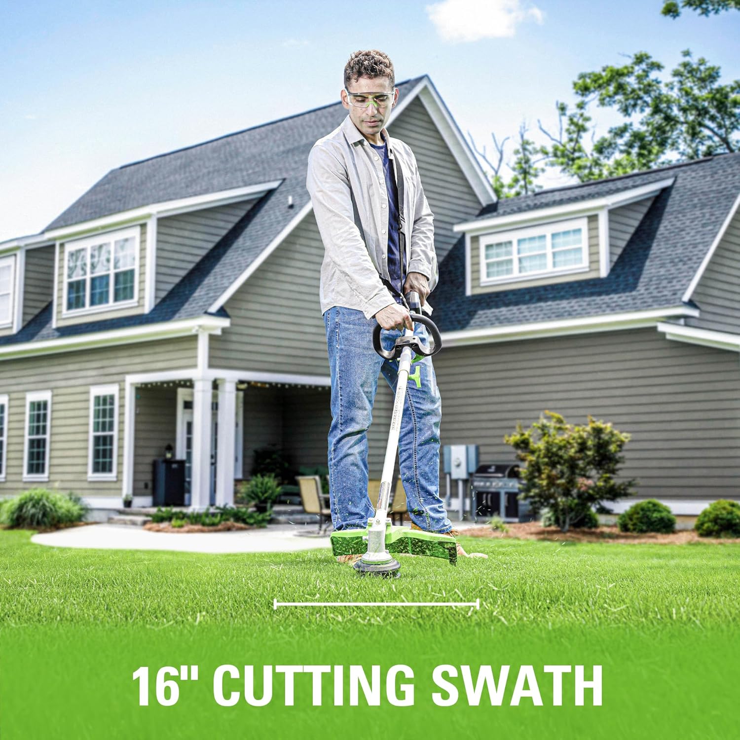 80V 16-Inch Brushless String Trimmer with Battery and Charger B679582