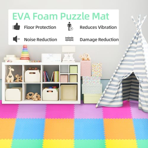 Puzzle Exercise Mat with EVA Foam Interlocking Tiles for MMA, Gymnastics and Home Gym N211438