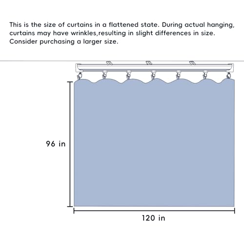 Ceiling Mounted Room Divider Curtain Track Set, Blackout Panel, White Rail, 8.3 x 7 ft K66131