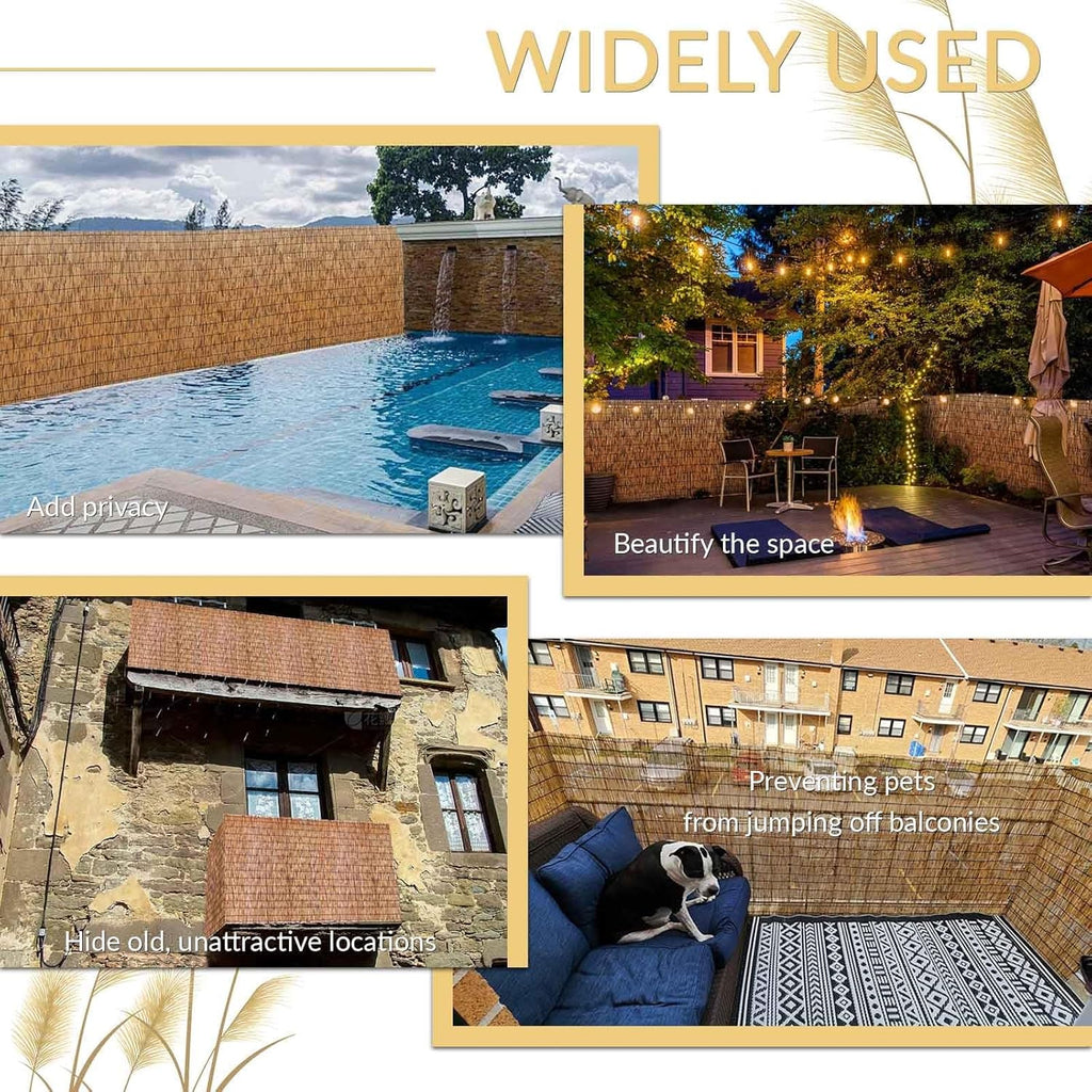 Bamboo Fencing Roll 2x10ft Outdoor Privacy Garden Fence E3317