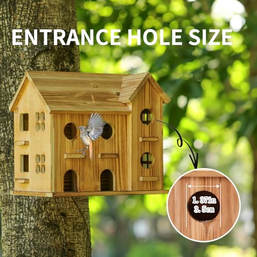 10 Hole Hanging Birdhouse Kit for Outdoor DIY Garden Decor V826