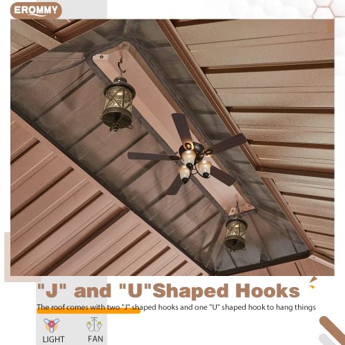 12x20 Hardtop Gazebo Double Roof Galvanized Steel Outdoor Aluminum Frame with Netting and Curtains M3306