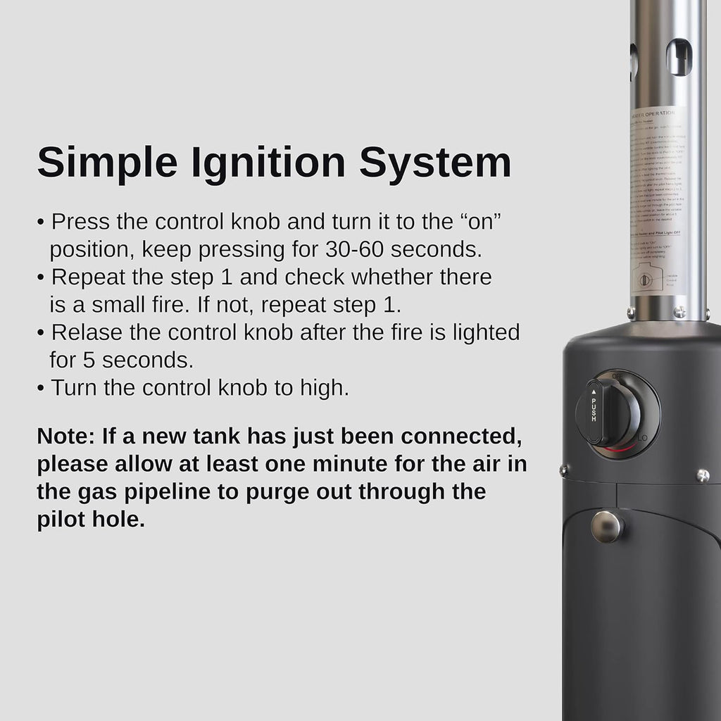 Patio Heater, Portable Propane Tabletop Heater for Outdoor Use Y799
