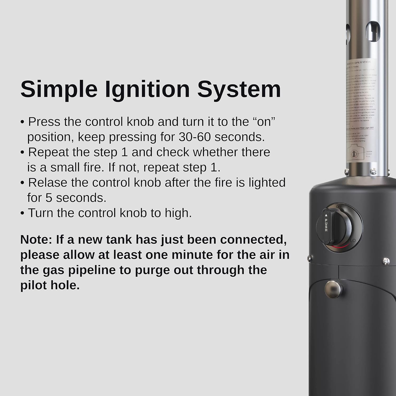 Patio Heater, Portable Propane Tabletop Heater for Outdoor Use Y799