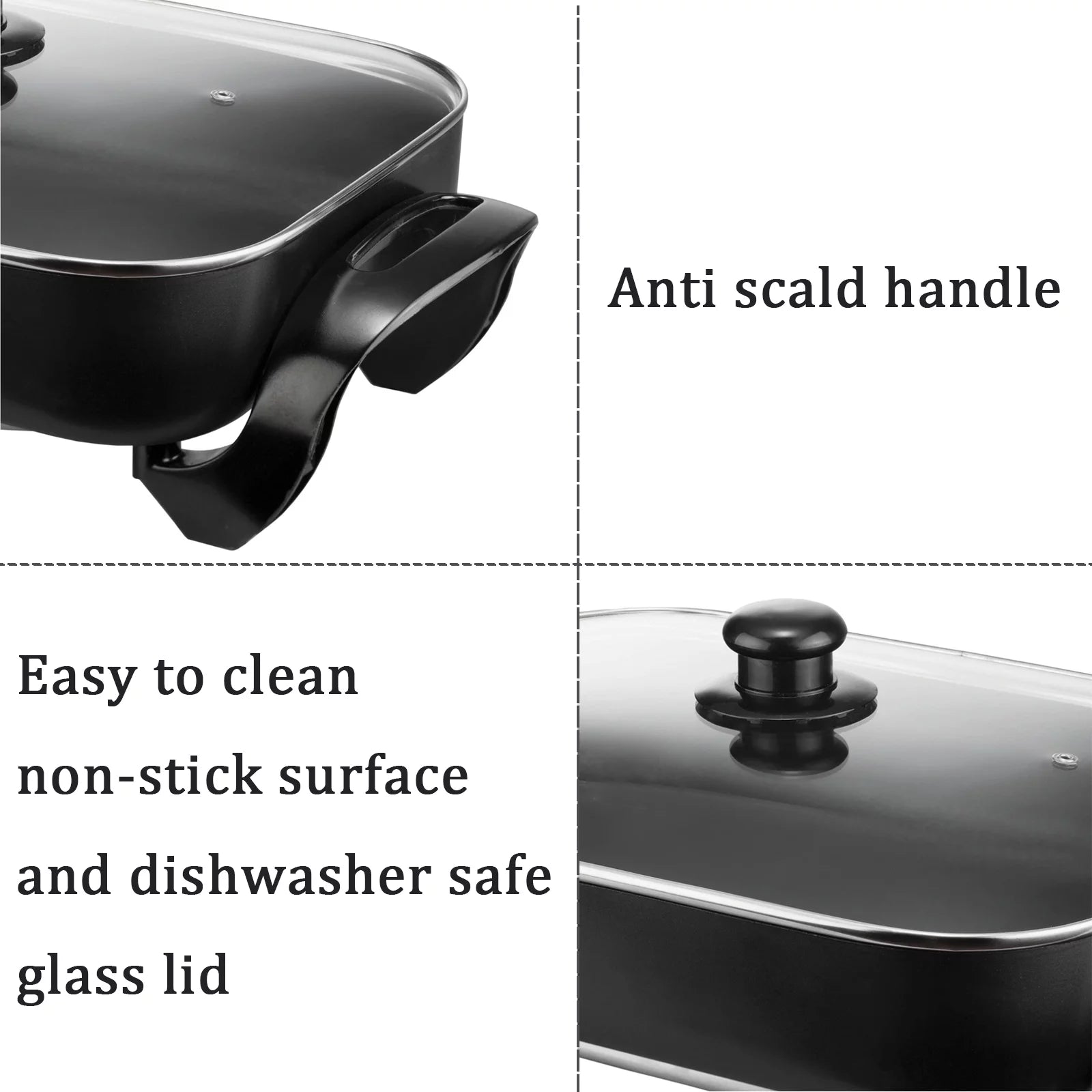 Nonstick Electric Skillet, 16 Inch, Serves 4-6 Z23004