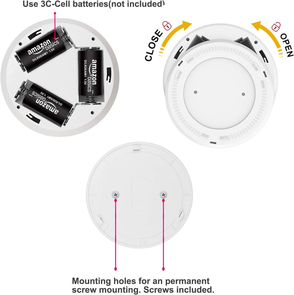 Motion Sensor Ceiling Light Cordless Battery Powered LED Warm White for Indoor B182757