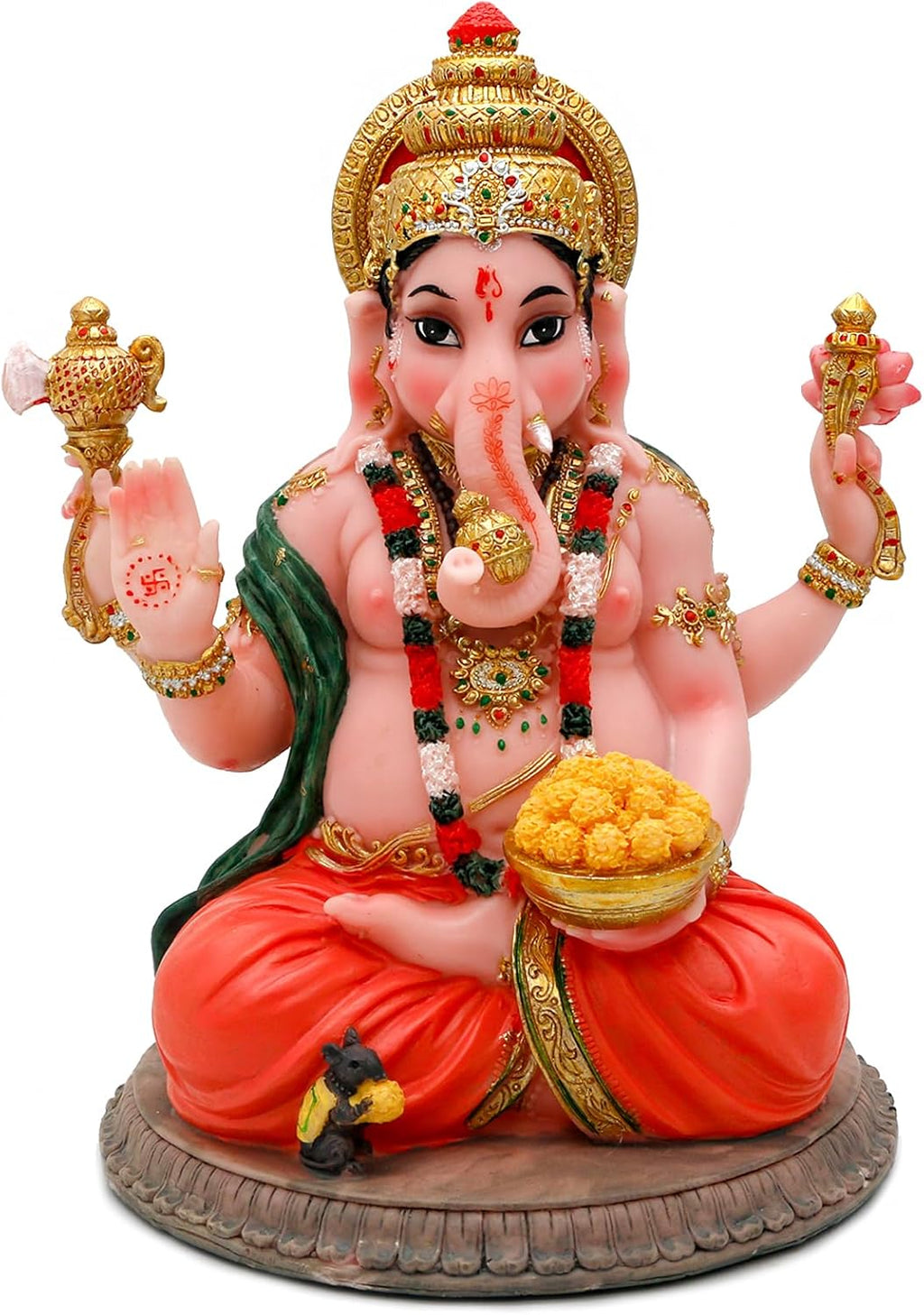 Gifts for Indian Ganesha Statue - 8.4" H Murti Hindu God Ganesh Statue Diwali Gift for Indian Man Women Altar Pooja Decoration Yoga Meditation Room Decor Home Temple Mandir Puja Item