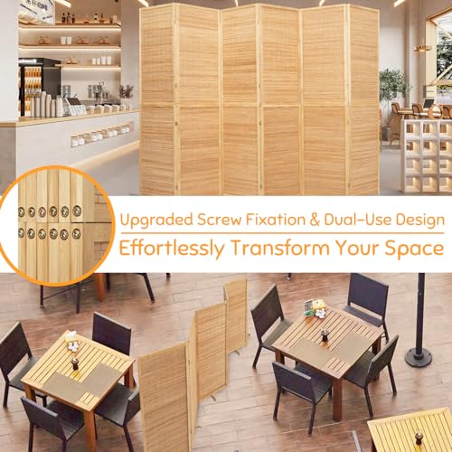 Bamboo Room Divider Folding Privacy Screen, 4 Panel, Beige T32841