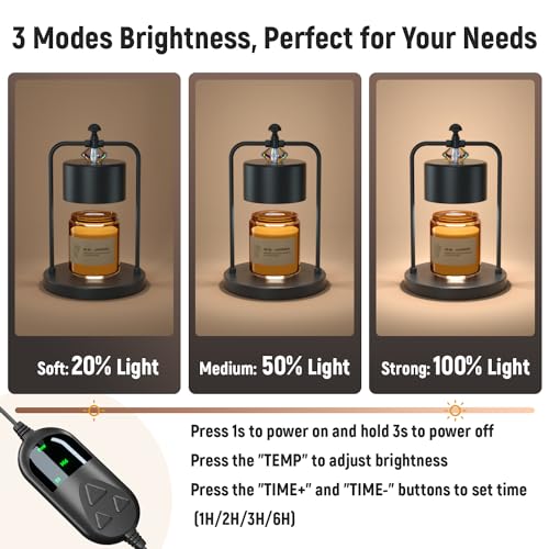 Candle Warmer Lamp with Timer, Dimmable Wax Melt Warmer for Jar Candles R363