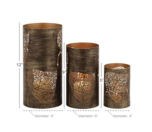 Eclectic Metal Hurricane Candle Decorative Lantern, 3 Count B5494