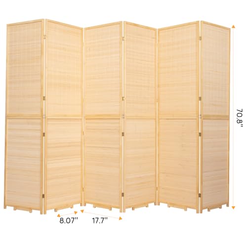 Bamboo Room Divider Folding Privacy Screen, 4 Panel, Beige T32841
