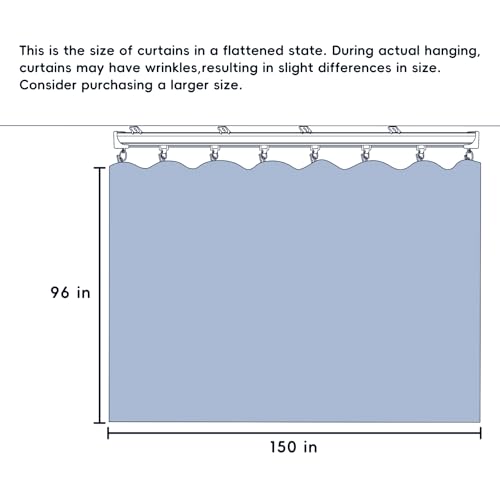 Ceiling Mounted Room Divider Curtain Track Set, Blackout Panel, White Rail, 8.3 x 7 ft K66131