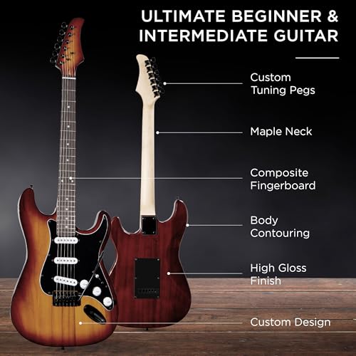Beginner Electric Guitar Starter Kit with Case, Amp, and Accessories G63095