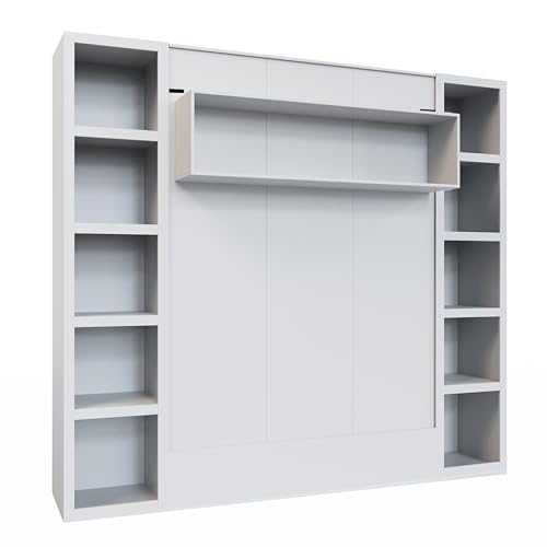 Queen Murphy Wall Bed with Two Bookshelves Y365306