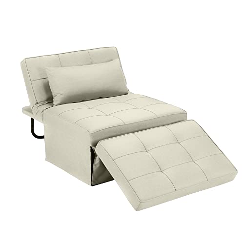 Sofa Bed Folding Ottoman Couch with Adjustable Backrest, Dark Grey C9023