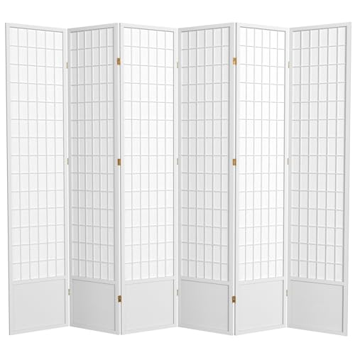 7 ft. Tall Window Pane Shoji Screen Room Divider, 3 Panels T5246
