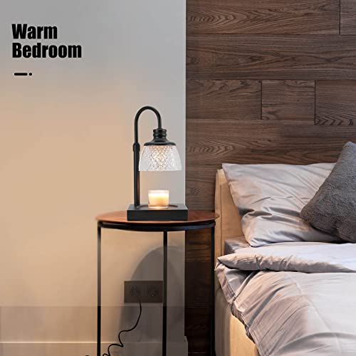 Candle Warmer Lamp with Dimmer, Height Adjustable, Black Y72287