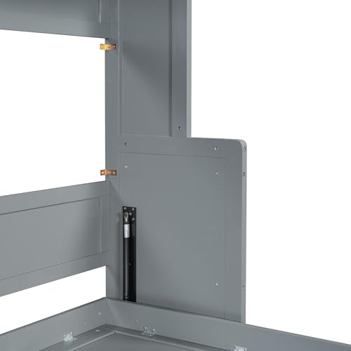 Queen Size Murphy Bed with Cabinet and LED Lights P178570