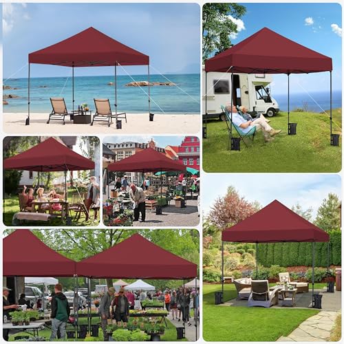 Heavy Duty Pop Up Canopy Tent 10x20 with Wheeled Carry Bag, White X6840