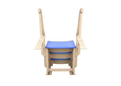 In-Pool Inground Pool Step with 2 Handrails and Adjustable Mounting Brackets, Grey Treads R4600