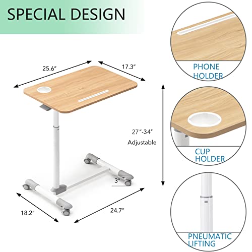 Adjustable Rolling Overbed Table with Wheels H505